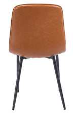 Silla PEÑAFIEL, metal, similpiel vintage marrón