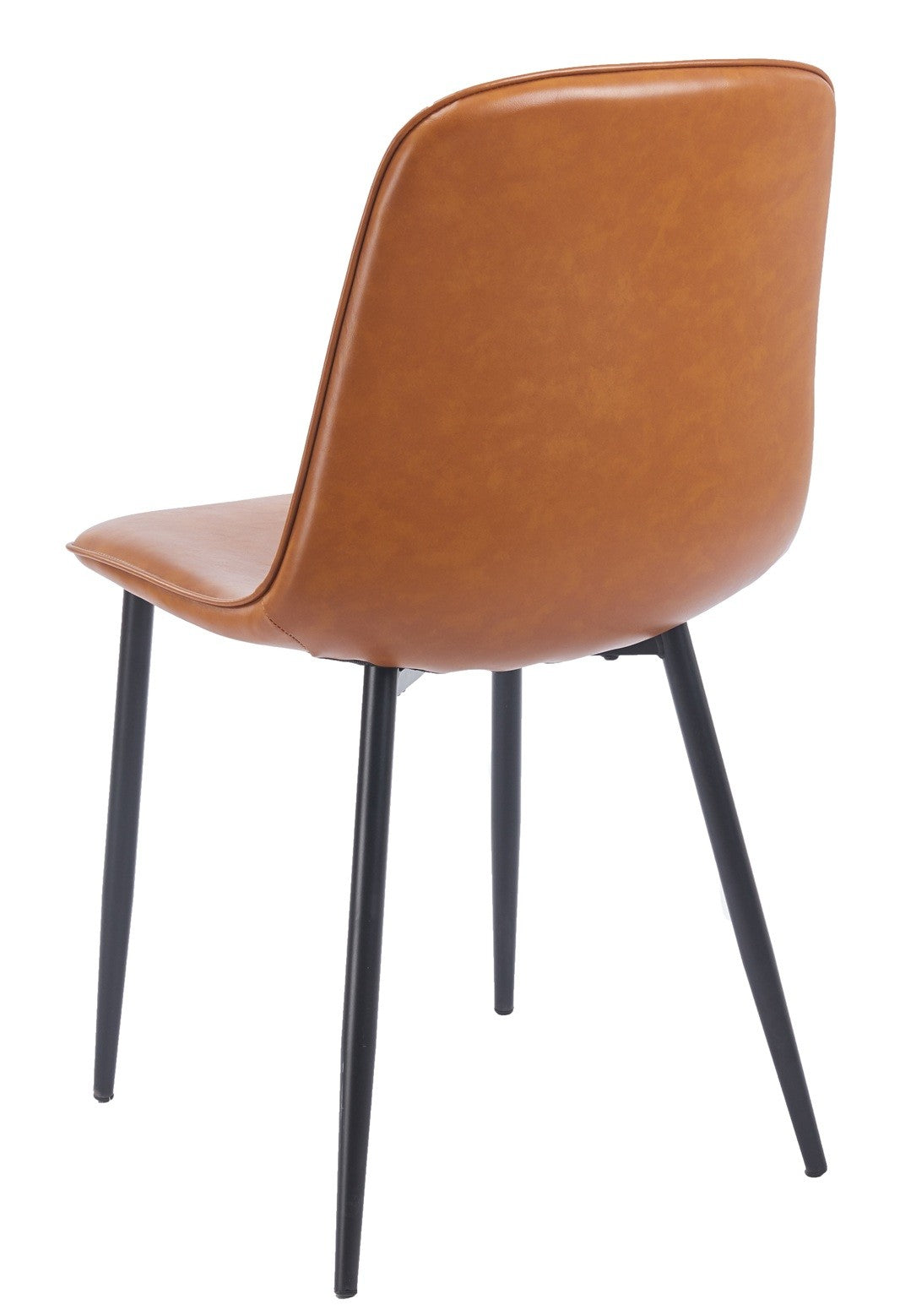 Silla PEÑAFIEL, metal, similpiel vintage marrón