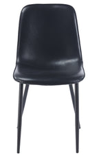 Silla PEÑAFIEL, metal, similpiel vintage negra