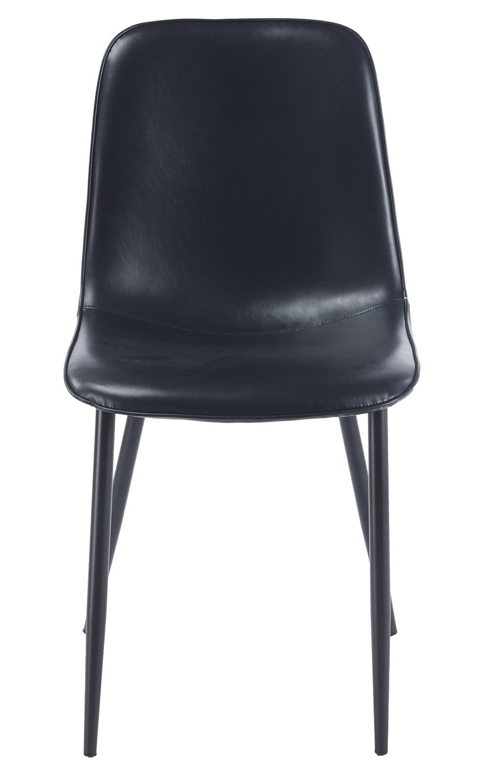 Silla PEÑAFIEL, metal, similpiel vintage negra