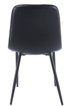 Silla PEÑAFIEL, metal, similpiel vintage negra
