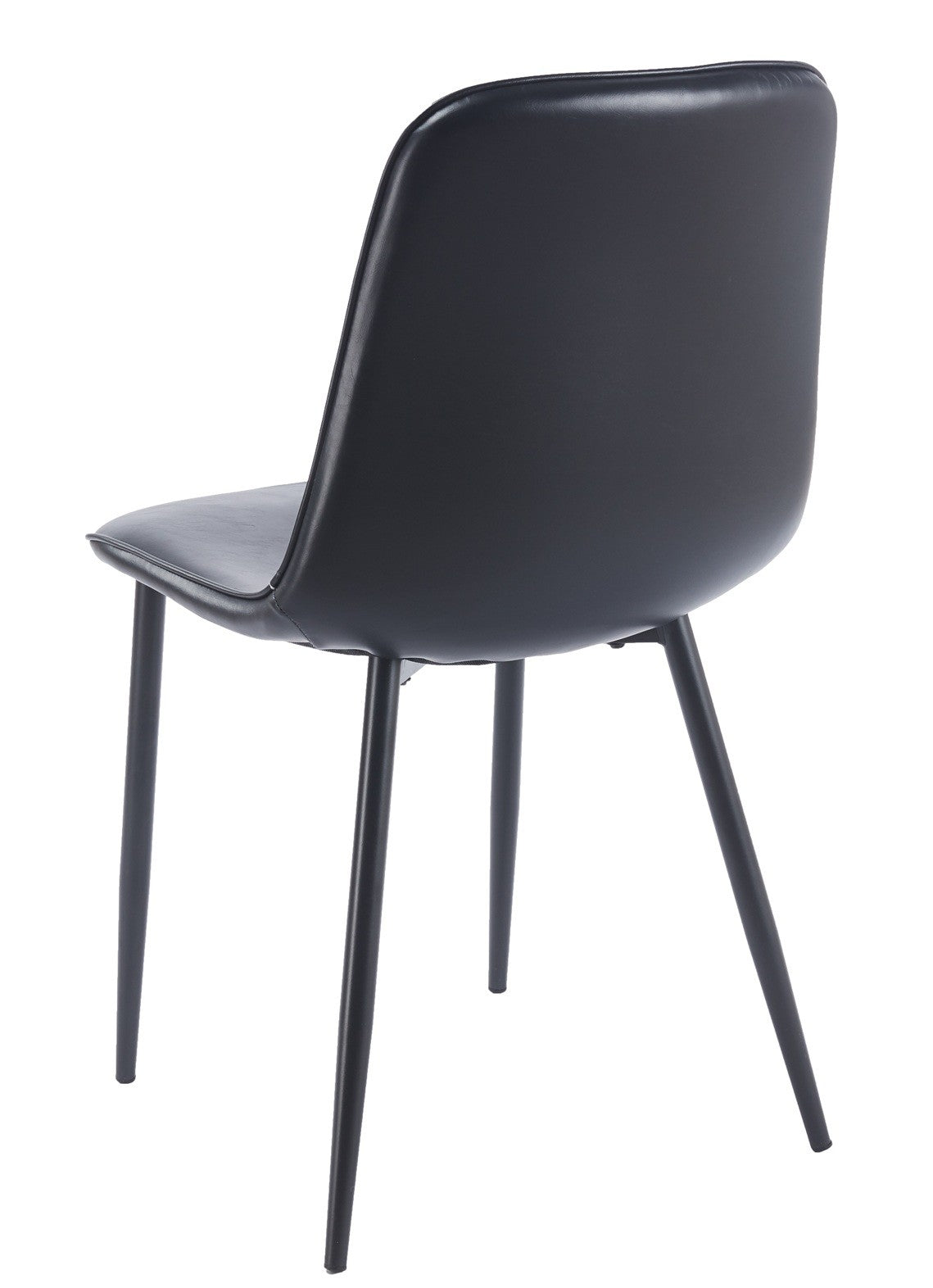 Silla PEÑAFIEL, metal, similpiel vintage negra