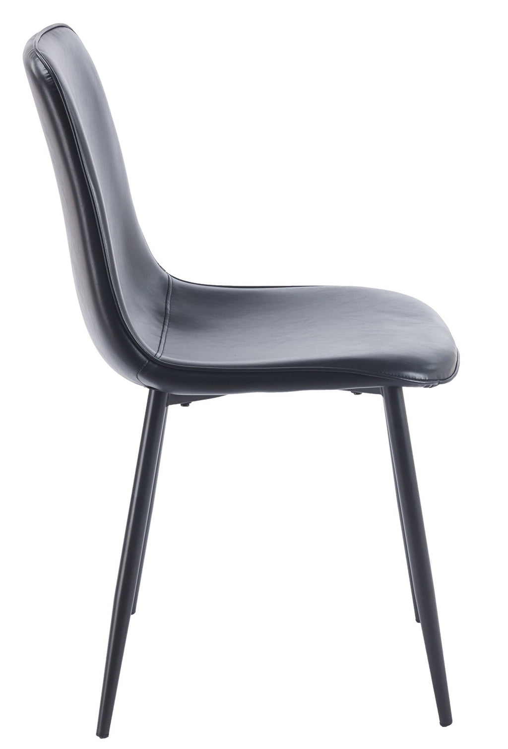 Silla PEÑAFIEL, metal, similpiel vintage negra