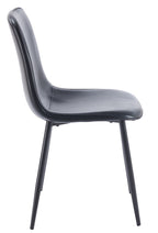 Silla PEÑAFIEL, metal, similpiel vintage negra
