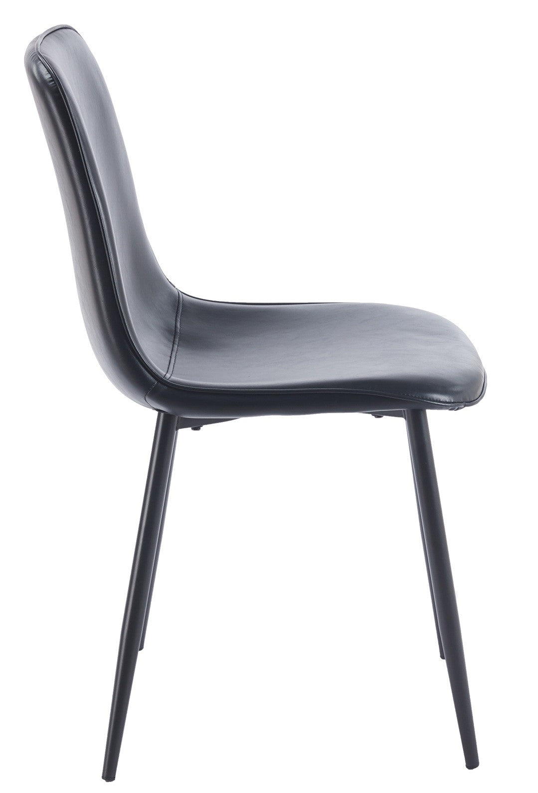 Silla PEÑAFIEL, metal, similpiel vintage negra