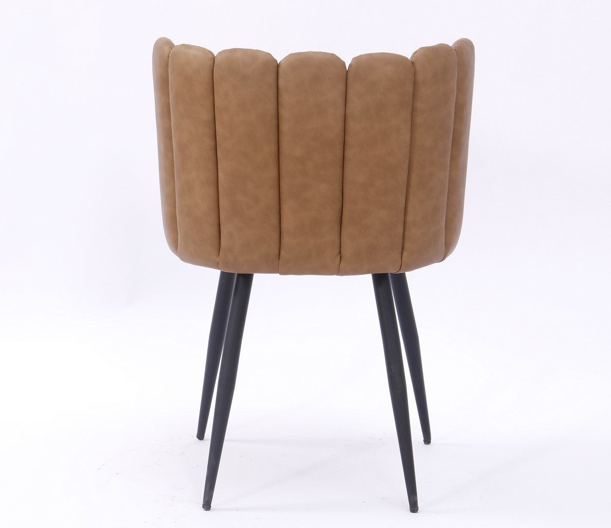 Silla RAMSÉS, metal, tapizado similpiel marrón claro