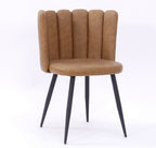 Silla RAMSÉS, metal, tapizado similpiel marrón claro