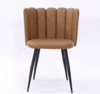 Silla RAMSÉS, metal, tapizado similpiel marrón claro