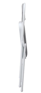 Silla SMART, plegable, metal, epoxi blanco, vinilo gris claro