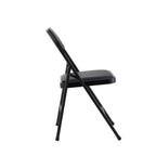 Silla SMART, plegable, metal, epoxi negro, vinilo negro