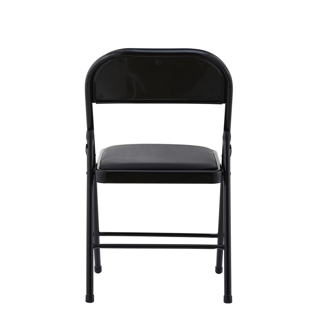 Silla SMART, plegable, metal, epoxi negro, vinilo negro