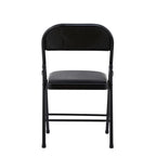 Silla SMART, plegable, metal, epoxi negro, vinilo negro