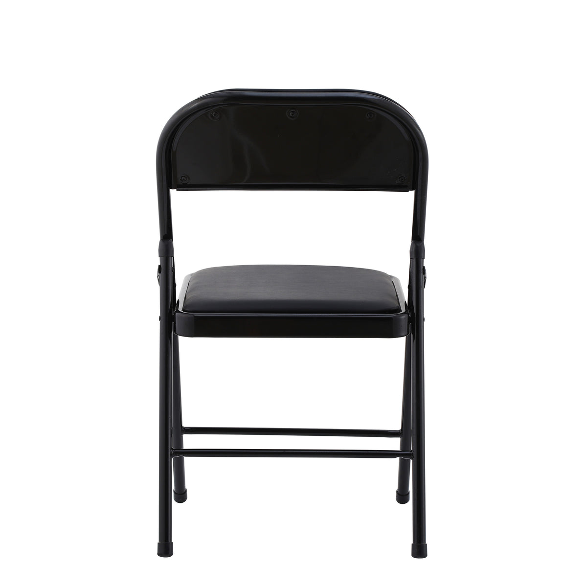 Silla SMART, plegable, metal, epoxi negro, vinilo negro