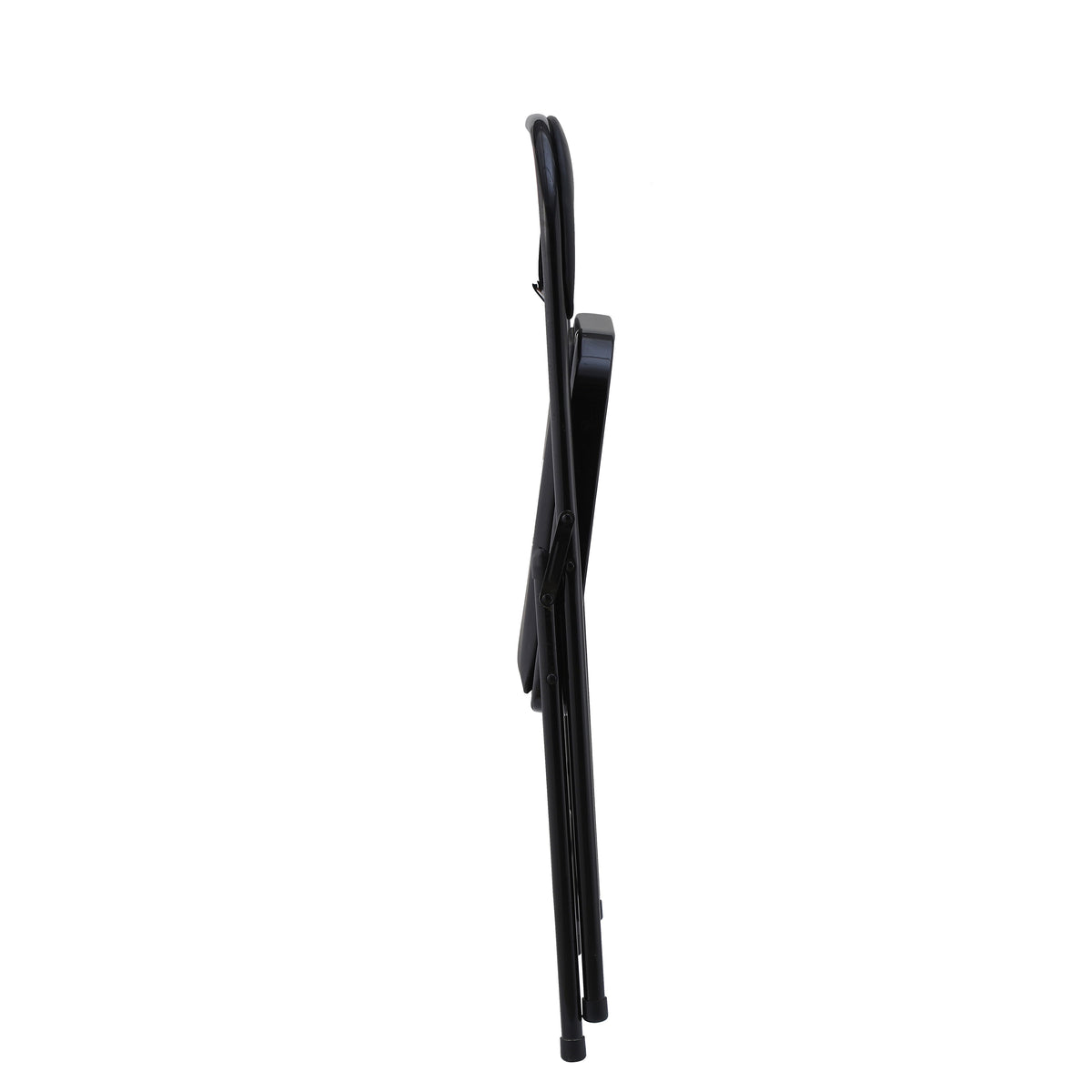Silla SMART, plegable, metal, epoxi negro, vinilo negro