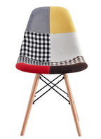 Silla STAR PAT24, madera, tejido patchwork color 24