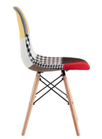 Silla STAR PAT24, madera, tejido patchwork color 24