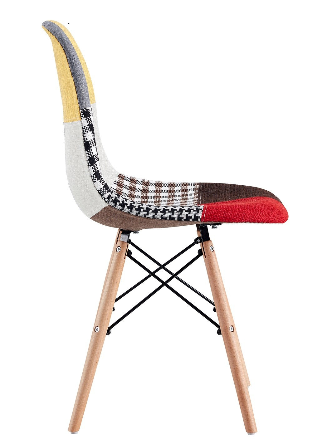 Silla STAR PAT24, madera, tejido patchwork color 24