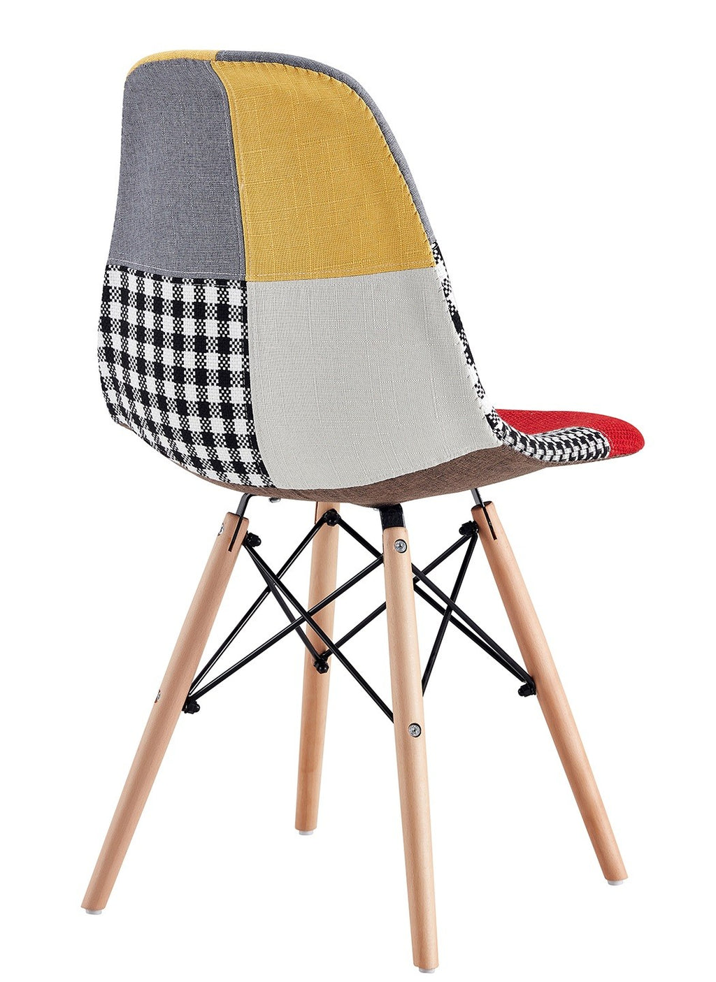 Silla STAR PAT24, madera, tejido patchwork color 24