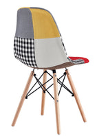 Silla STAR PAT24, madera, tejido patchwork color 24