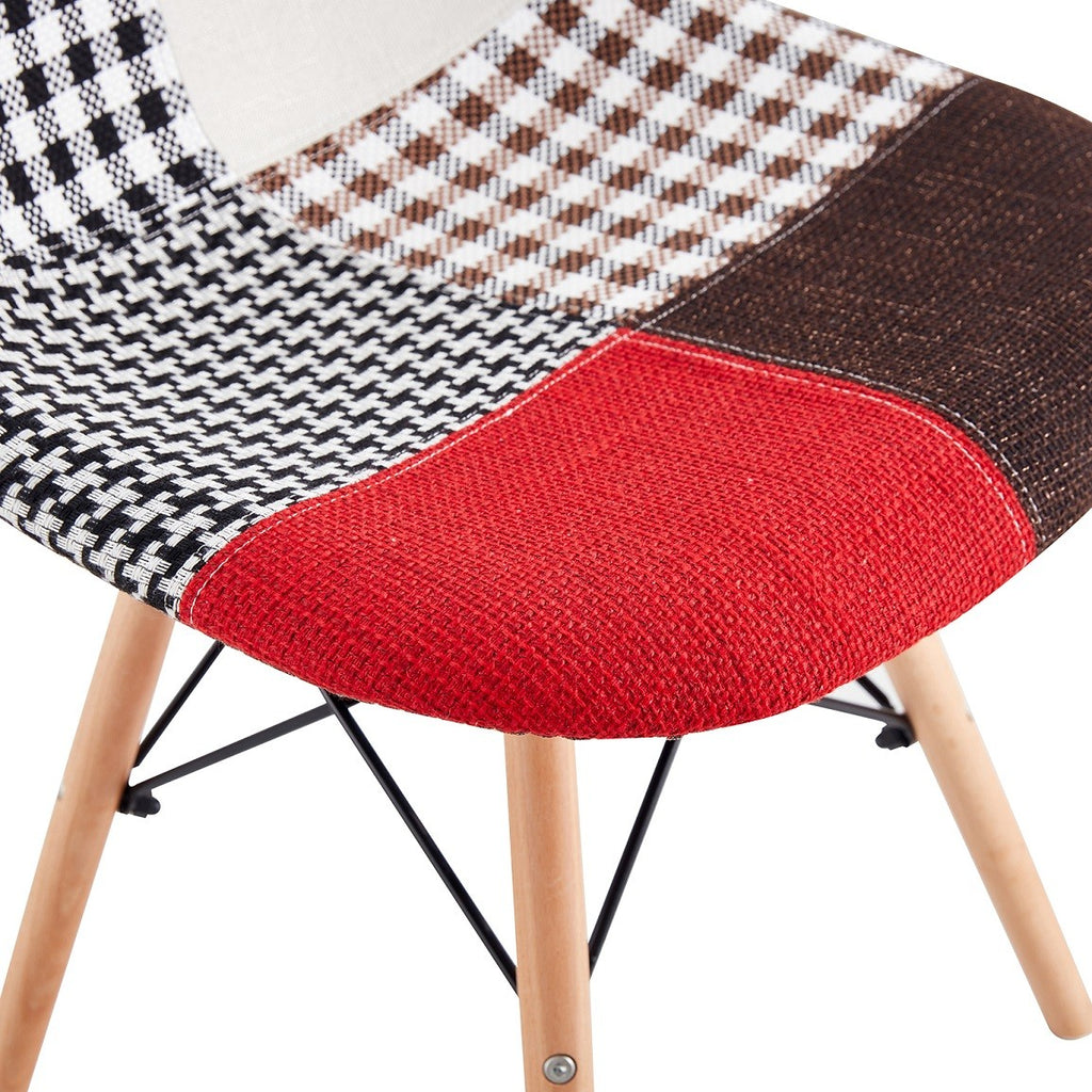Silla STAR PAT24, madera, tejido patchwork color 24