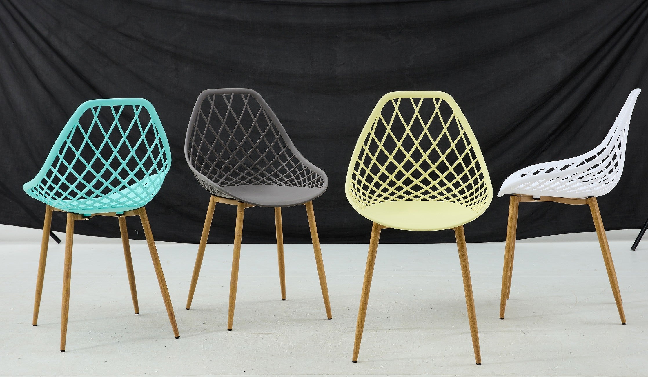 Silla STRAUSS, metal, polipropileno verde pastel
