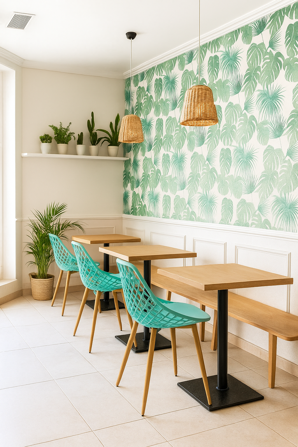 Silla STRAUSS, metal, polipropileno verde pastel