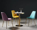Silla TAVIRA, metal, cromado dorado, tapizado velvet gris