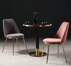 Silla TAVIRA, metal, cromado dorado, tapizado velvet gris