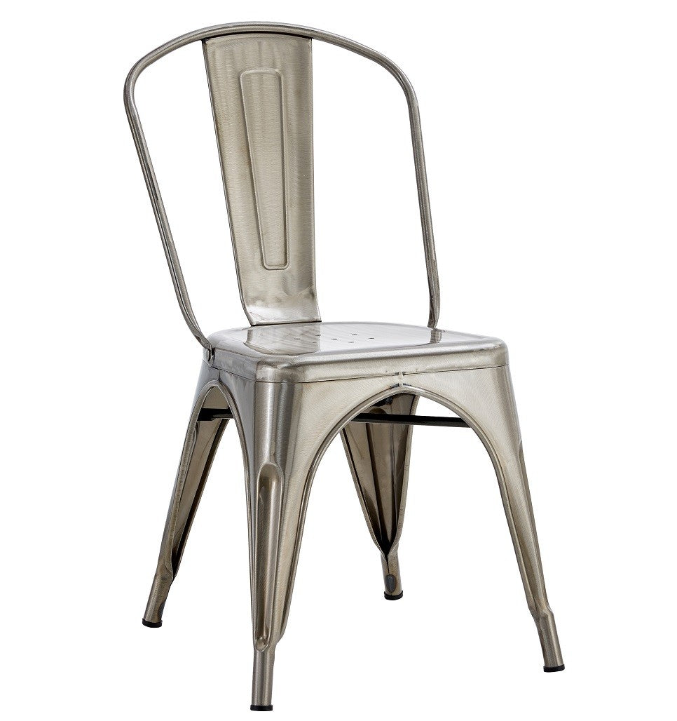 Silla TOL EK BRUSHED, acero, plata