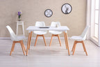 Silla TORRE 4P ( SU ), madera, polipropileno y cojín blanco