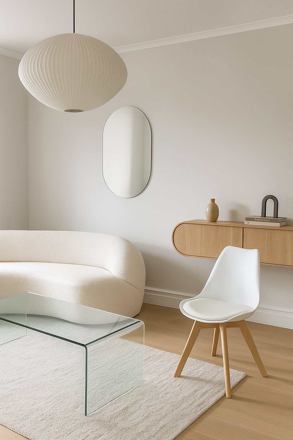Silla TORRE 4P ( SU ), madera, polipropileno y cojín blanco