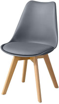 Silla TORRE 4P ( SU ), madera, polipropileno y cojín gris oscuro