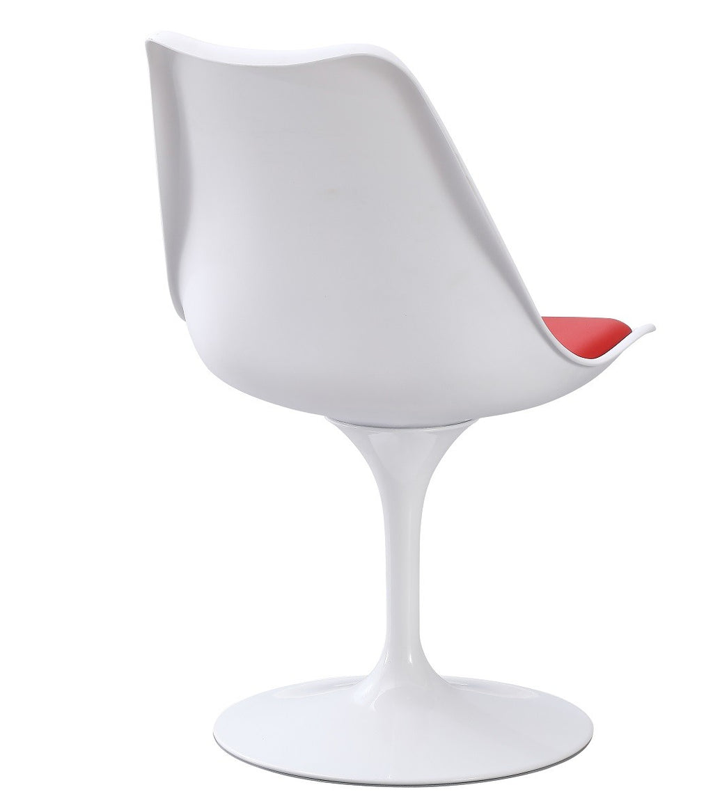 Silla TUL MT, metal, polipropileno blanco, cojín rojo