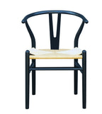 Silla WISH, madera de haya, negro, fibra trenzada