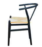 Silla WISH, madera de haya, negro, fibra trenzada