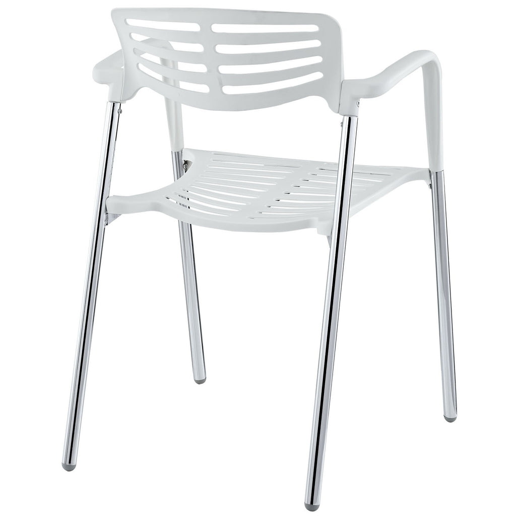 Sillón ALBENIZ, cromado, polipropileno blanco