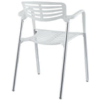 Sillón ALBENIZ, cromado, polipropileno blanco