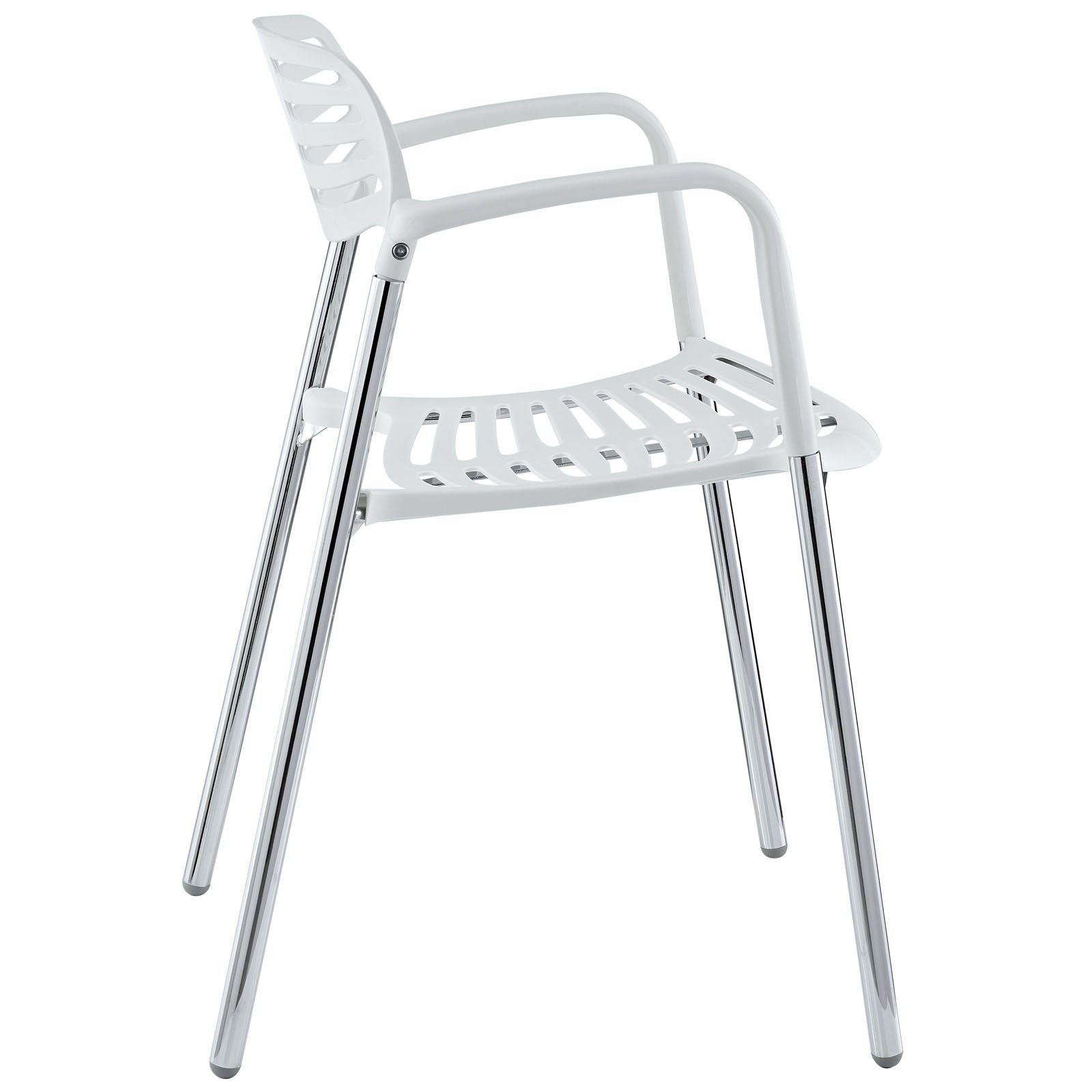 Sillón ALBENIZ, cromado, polipropileno blanco