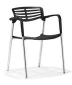 Sillón ALBENIZ, cromado, polipropileno negro