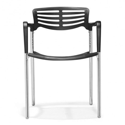 Sillón ALBENIZ, cromado, polipropileno negro