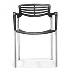Sillón ALBENIZ, cromado, polipropileno negro