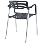 Sillón ALBENIZ, cromado, polipropileno negro