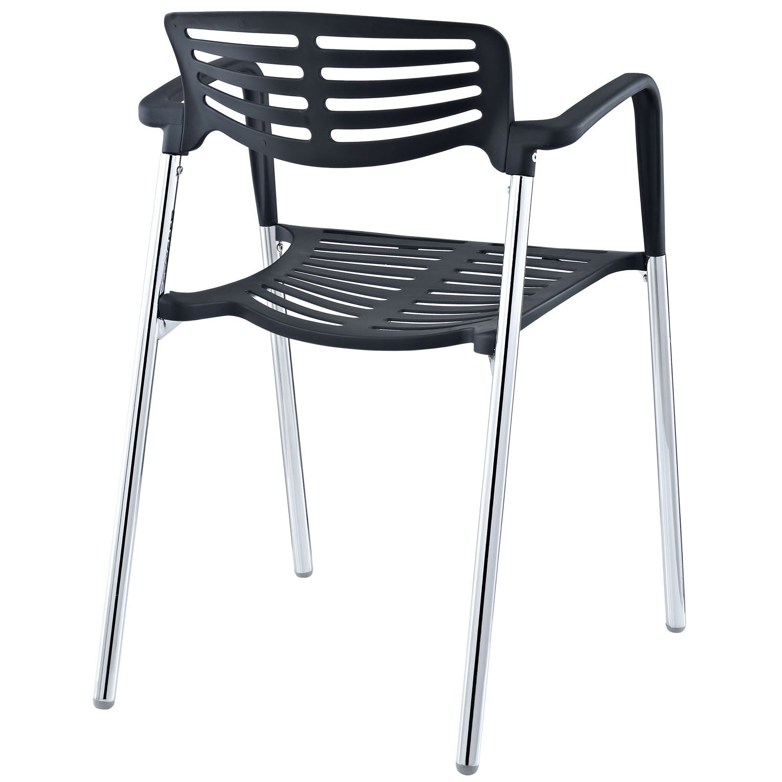 Sillón ALBENIZ, cromado, polipropileno negro