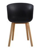 Sillón AWAK, madera curvada, polipropileno negro