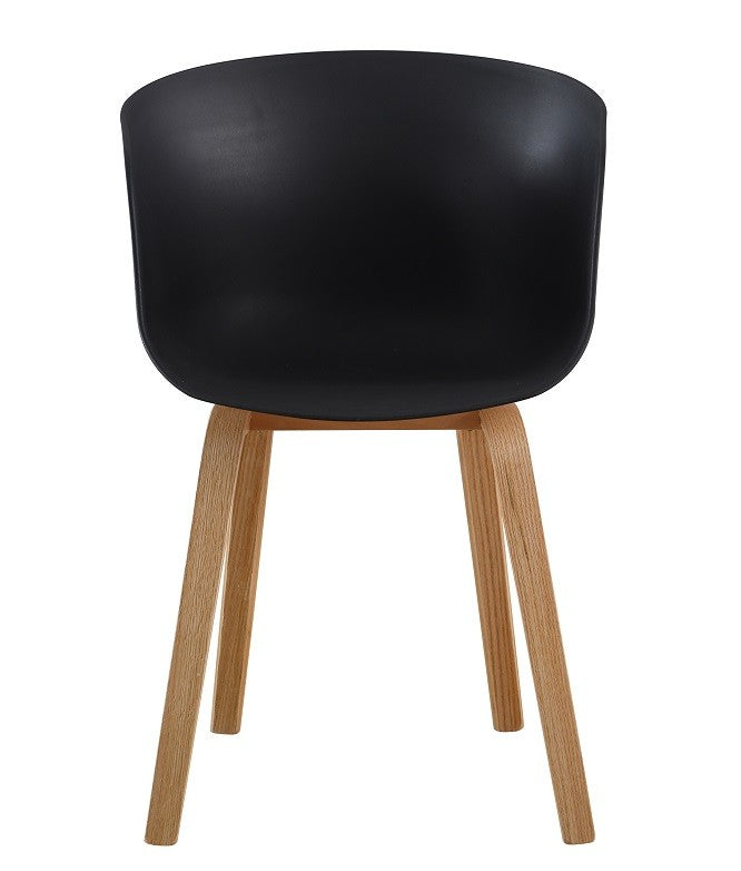 Sillón AWAK, madera curvada, polipropileno negro