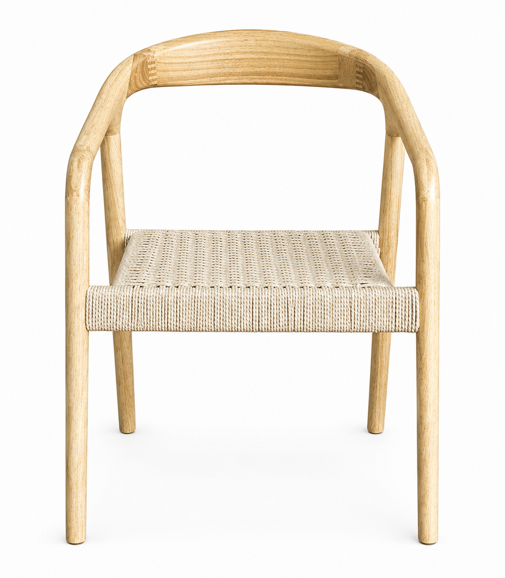 Sillón BALCANES, madera de haya, natural, asiento de cuerda natural