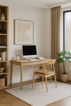 Sillón BALCANES, madera de haya, natural, similpiel marrón