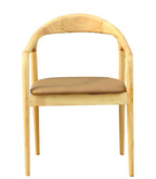 Sillón BALCANES, madera de haya, natural, similpiel marrón