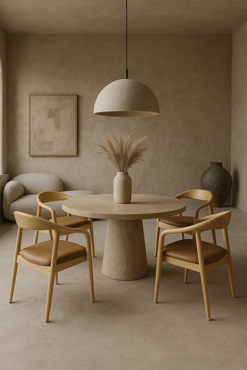 Sillón BALCANES, madera de haya, natural, similpiel marrón