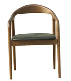 Sillón BALCANES, madera de haya, nogal, similpiel negro